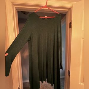 Dark green swing dress